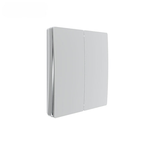 Wireless Kinetic Light Switch - 2 Gang, No Battery No Wiring, Silver (main)