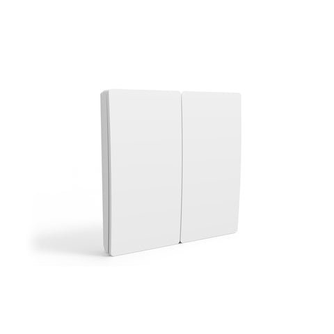 Wireless Kinetic Light Switch - 2 Gang, No Battery No Wiring, White