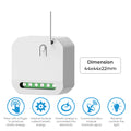 Mini Kinetic Switch Receiver - 5A Non-Dimmable, 433MHz RF (icons with features and dimensions)