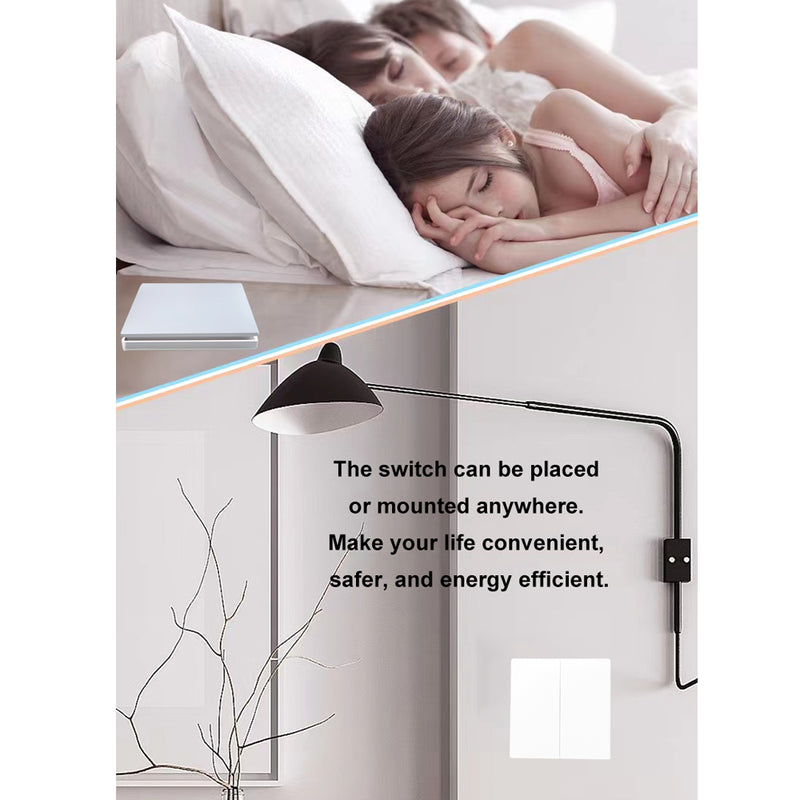 Wireless Kinetic Switch Kit - 1 Gang Switch & 5A Non-Dimmable Receiver (can be placed anywhere)