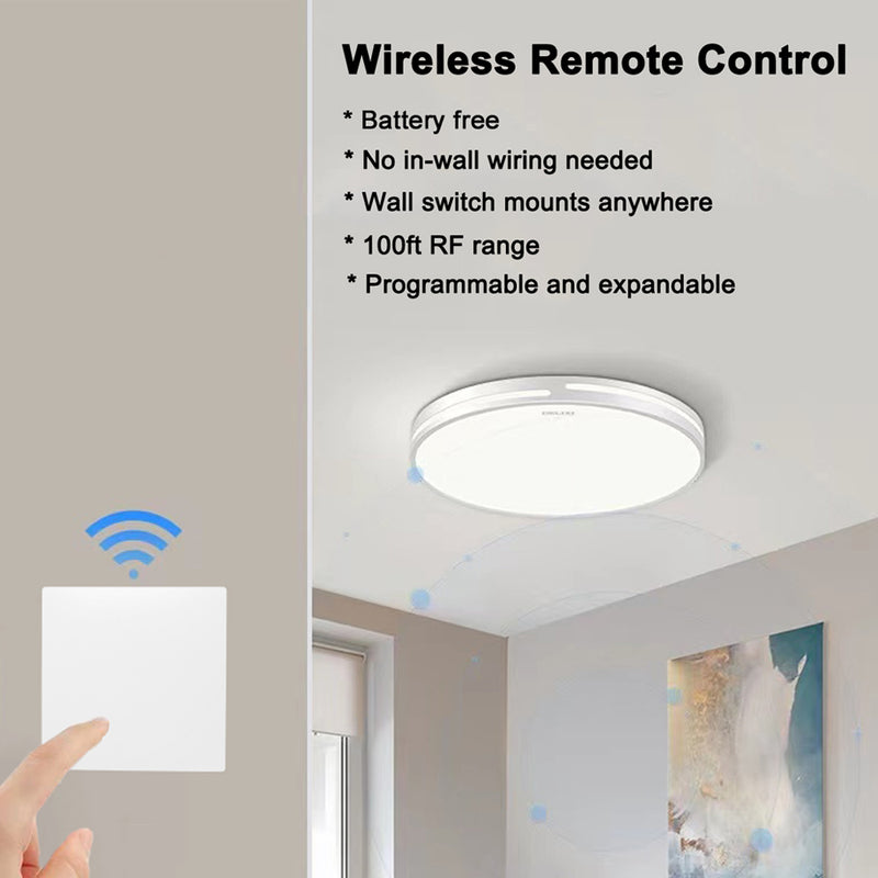Wireless Kinetic Switch Kit - 1 Gang Switch & 1.5A Dimmable WiFi Receiver (wireless remote control)