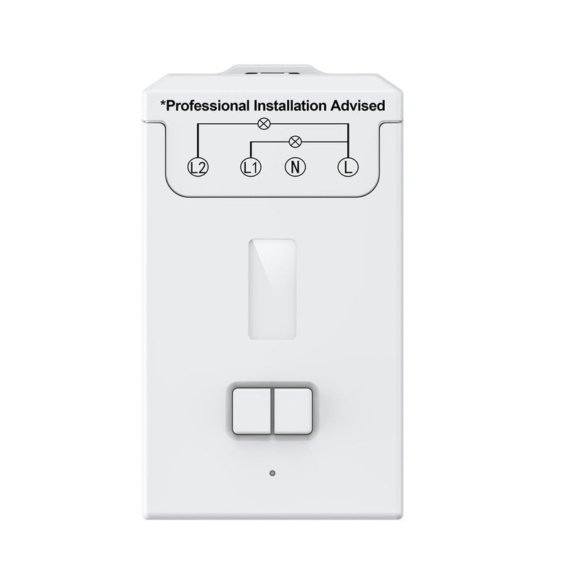 2 Way Kinetic Switch Receiver - 5A Non-Dimmable, 433MHz RF (angle 1)
