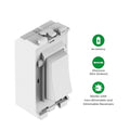 Kinetic Grid Switch - 1 Gang Wireless, Fits BG Grid Plates, White (icon with features)