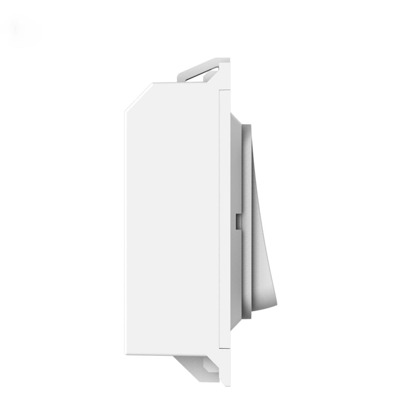 Kinetic Grid Switch - 1 Gang Wireless, Fits Hager Grid Plates, White (angle 1)