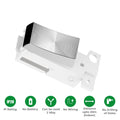 Kinetic Grid Switch - 1 Gang Wireless, Fits Standard Mini Grid Plates, Satin Chrome (icons showing features)