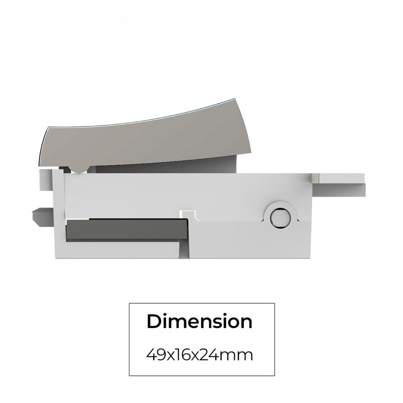 Kinetic Grid Switch - 1 Gang Wireless, Fits Standard Mini Grid Plates, Satin Chrome (product dimensions)