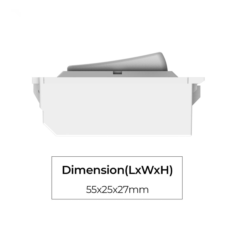 Kinetic Grid Switch - 1 Gang Wireless, Fits Knightsbridge Grid Plates, White (product dimensions)