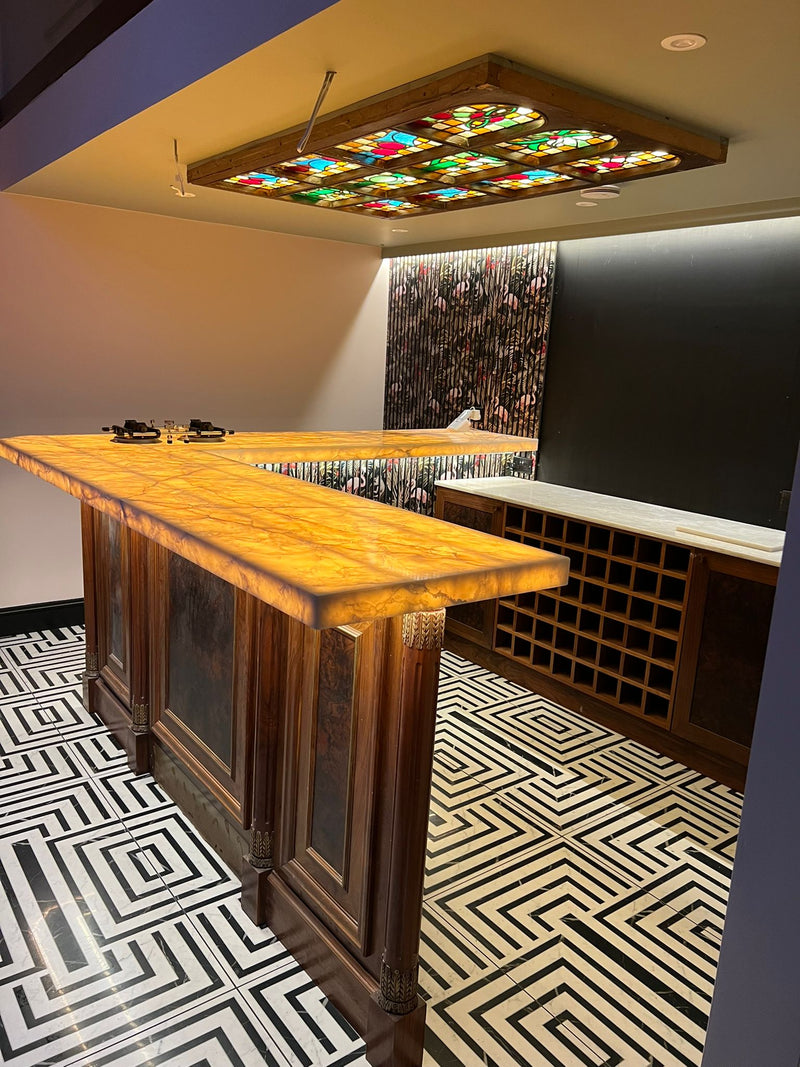 LED Light Sheet in kitchen worktop - distance