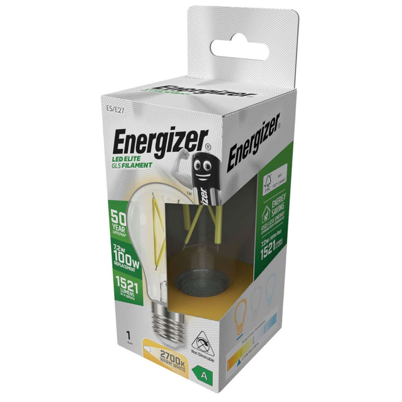 side of a 7.2w E27 LED Filament LED Bulb, 2700K