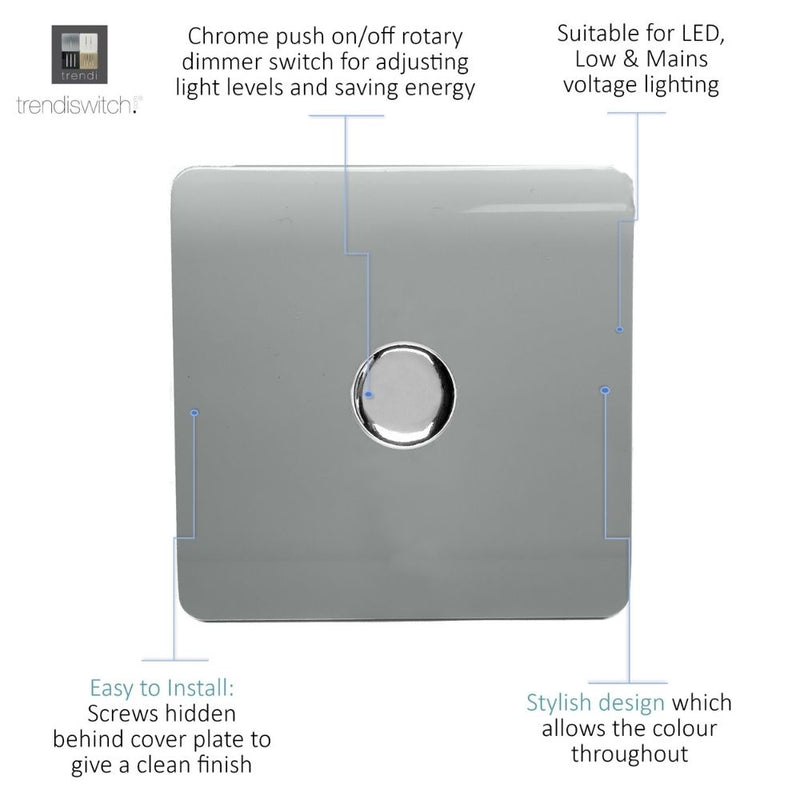 dimmer switch in silver with details