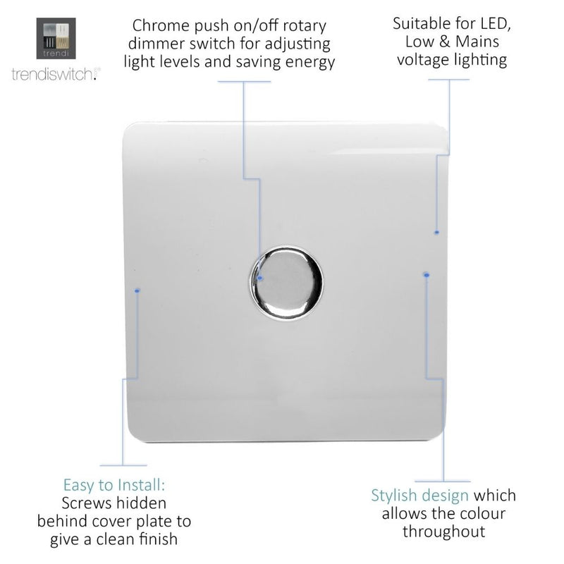 dimmer switch in white with details