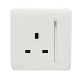 single switch with socket in a white finish