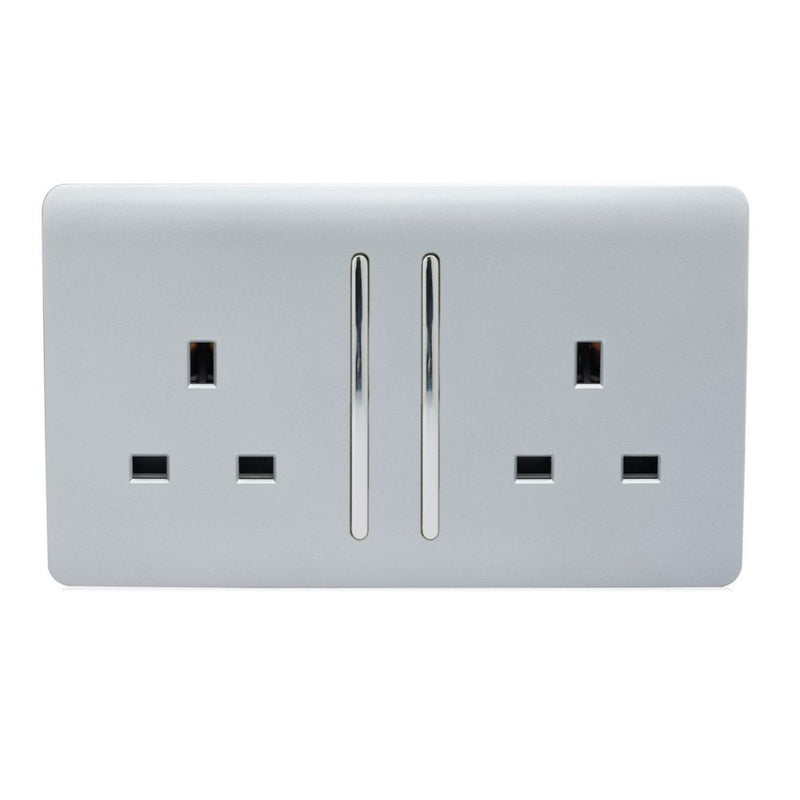 switch socket panel in silver