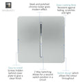 1 gang light switch in silver with details