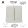 1 gang light switch in white with details