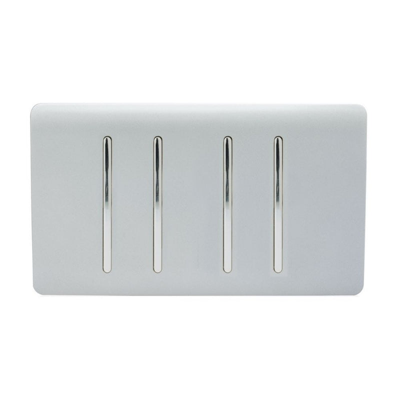 4 gang light switch in silver