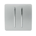 2 gang light switch in silver