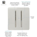 2 gang light switch in white with details
