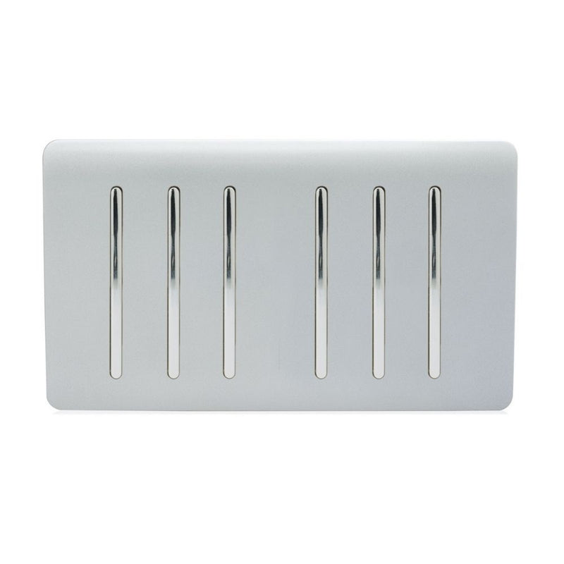 6 gang light switch in silver