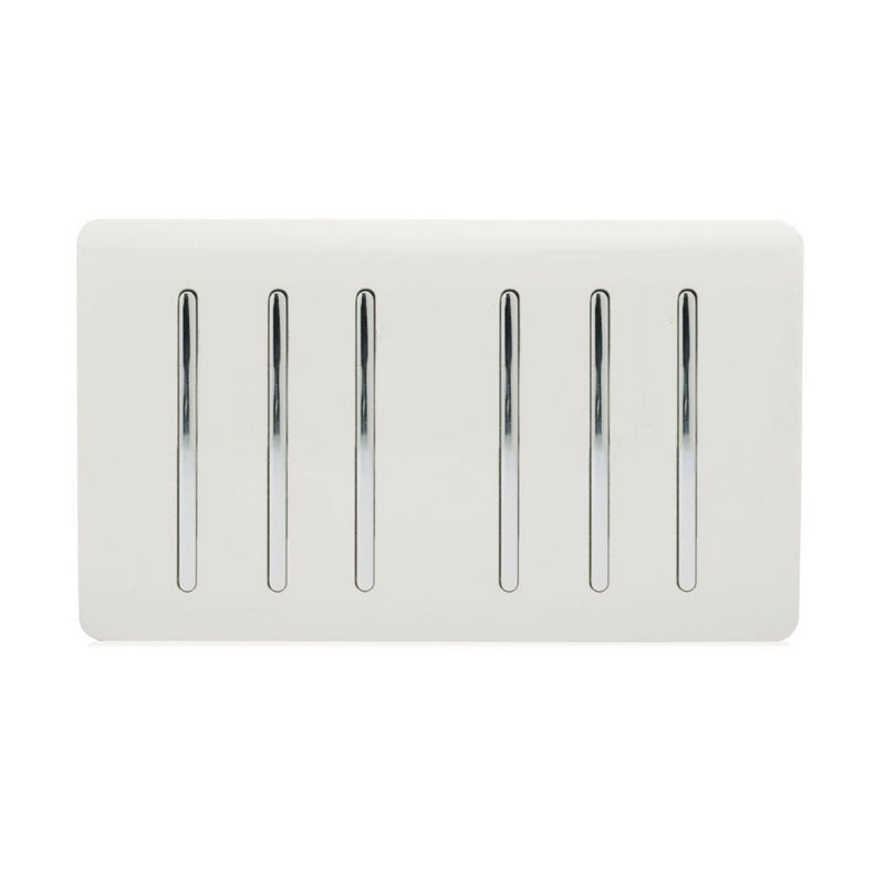 6 gang light switch in white 