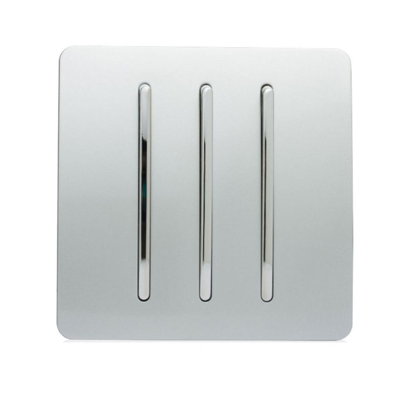 3 gang light switch in silver