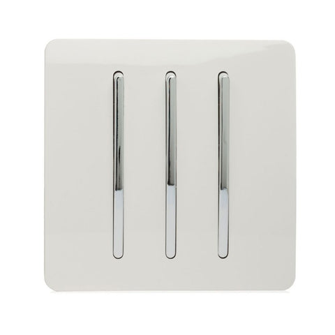 3 gang light switch in white