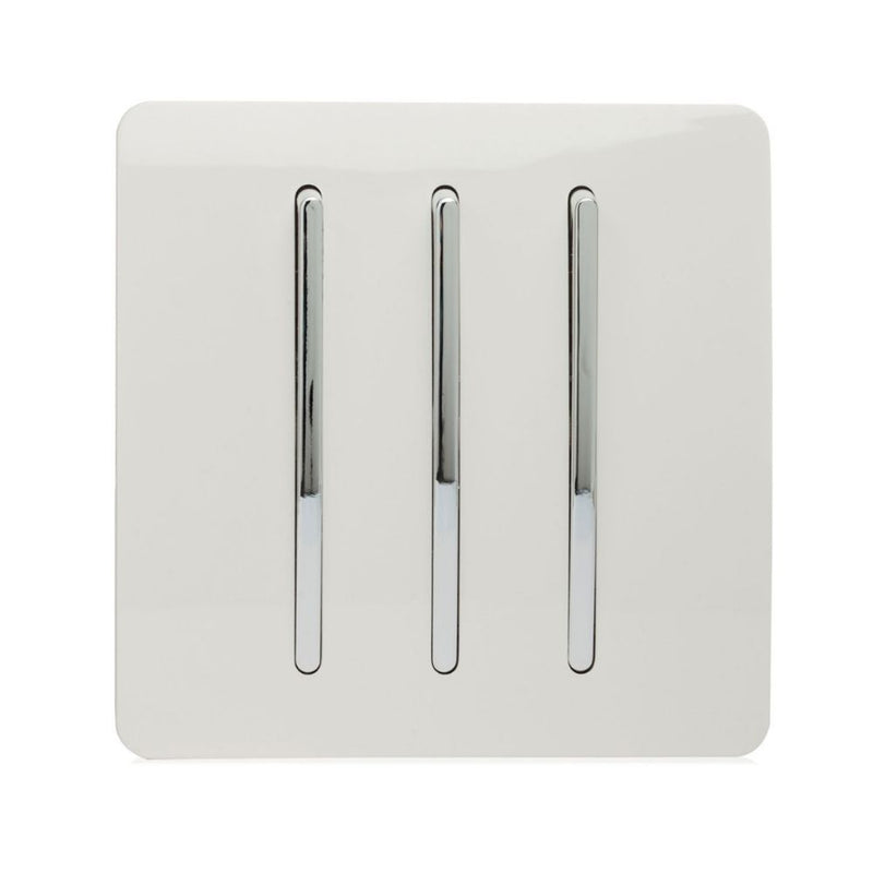 3 gang light switch in white