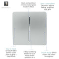 1 gang light switch in silver with details