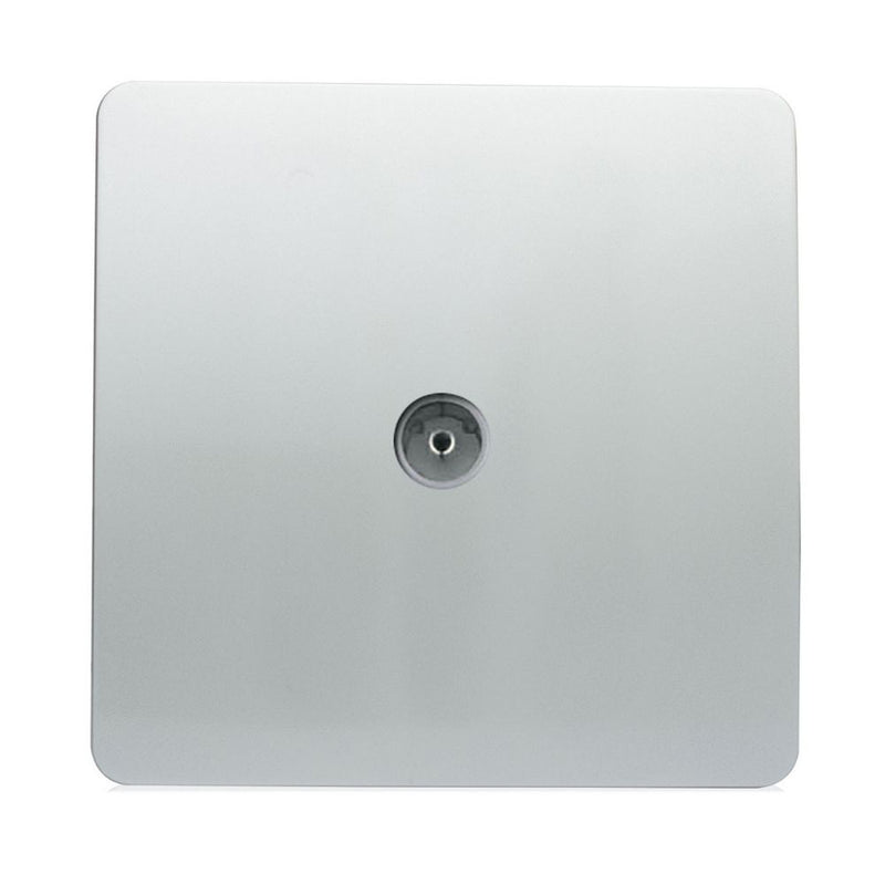 single TV socket in silver