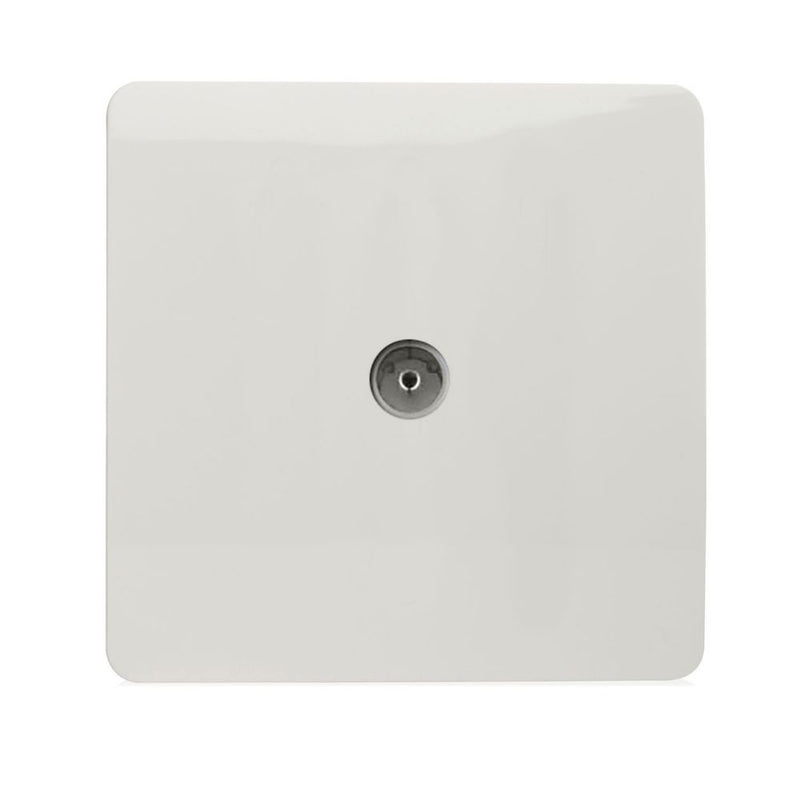 single tv socket in white