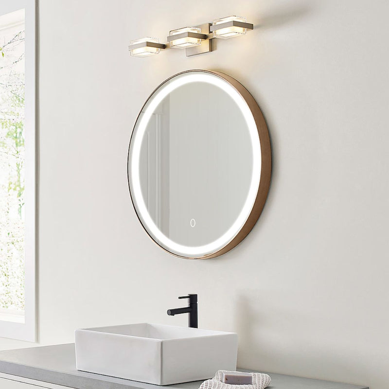 Rose gold LED bathroom mirror