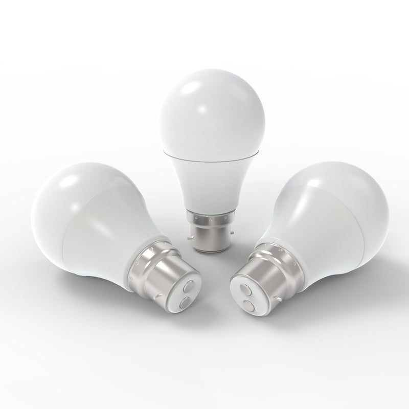 3 x Smart B22 LED Bulbs, A60, 11w Power - TUYA, APP & Smart Speaker