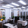 full shot of an office with mounted 60w LED battens with cool white light