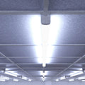 mid-shot of a mounted 60w LED batten with cool white light