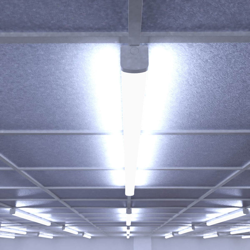 mid-shot of a mounted 60w LED batten with cool white light