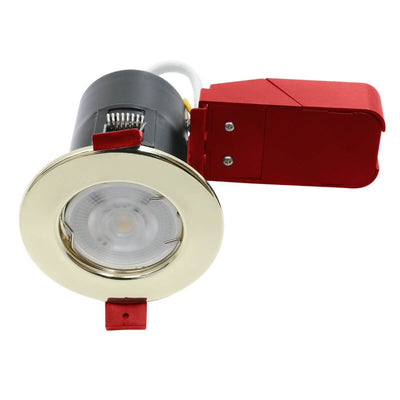 Fire Rated Downlight, GU10, Fixed - Brass Finish