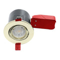 Die-Cast, Tilt, Fire Rated Downlight. GU10, Twist and Lock - Brass Finish