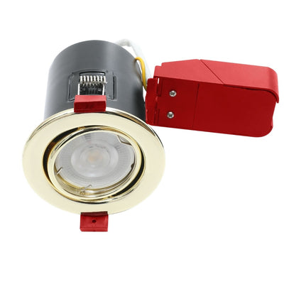 Tilt, Fire Rated Downlight, GU10, Brass Finish