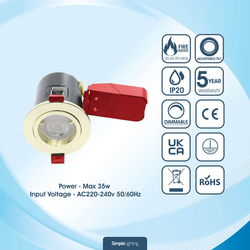 key reasons to buy Brass tilt fire rated downlights