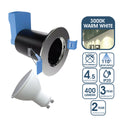fire-rated downlight with warm white bulb