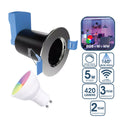 brushed chrome downlight with smart bulb