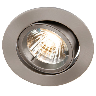 GU10 Downlight, Tilt, Die-Cast In Satin Chrome