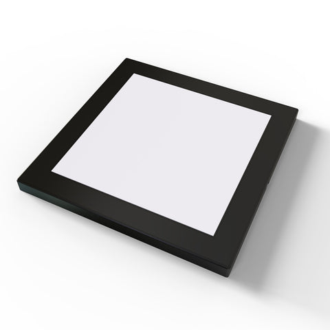 Under-cabinet light square black finish.