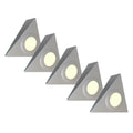 Warm White Mains Powered Triangle Under Cabinet Light, Brushed Chrome Finish Simple Lighting