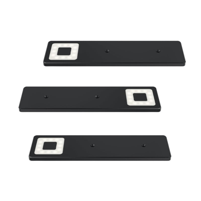 Pack of 3 Slim 12V Under Cabinet LED Lights 4000K Natural White – Matt Black