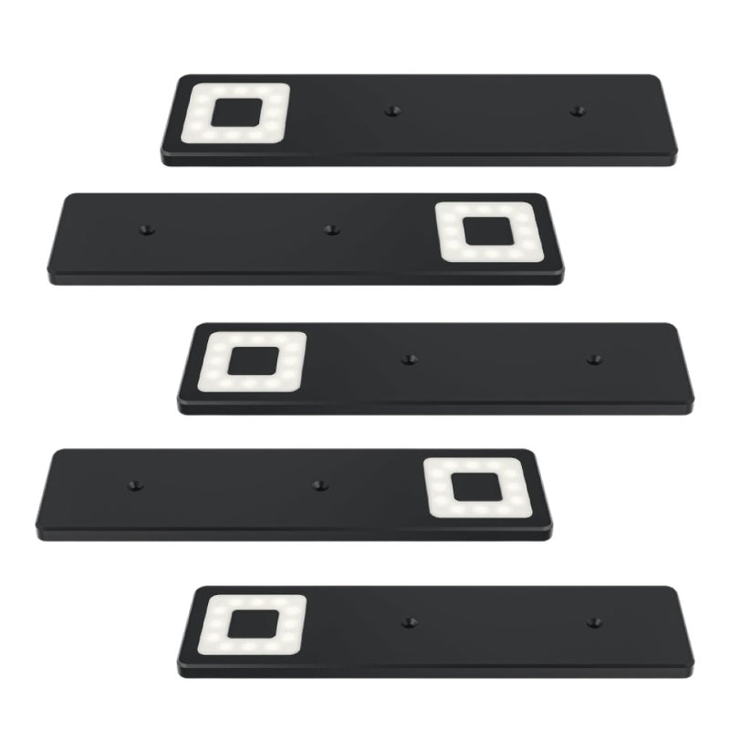 Pack of 5 Slim 12V Under Cabinet LED Lights 4000K Natural White – Matt Black