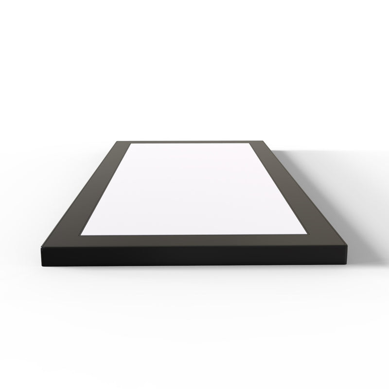 Rectangular black under-cabinet light with a magnetic frame.