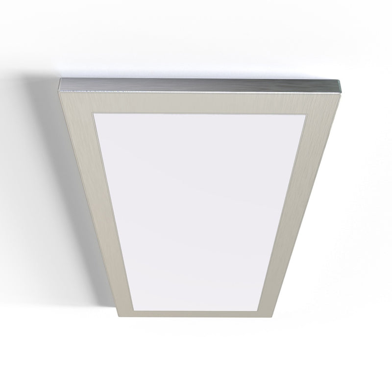 Mounted rectangular under-cabinet light with magnetic cover.