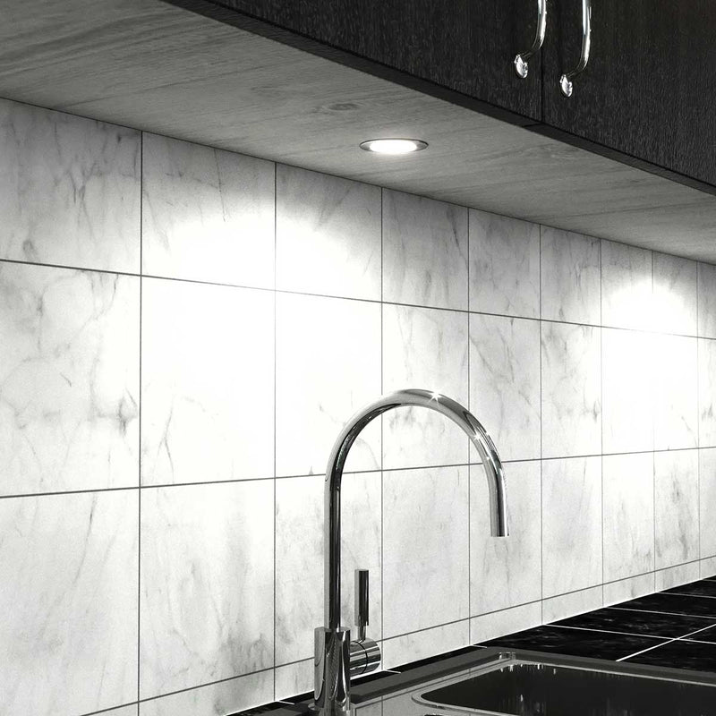 Kitchen Cabinet with 240v Mains LED Recessed Under Cupboard Lighting - Warm White