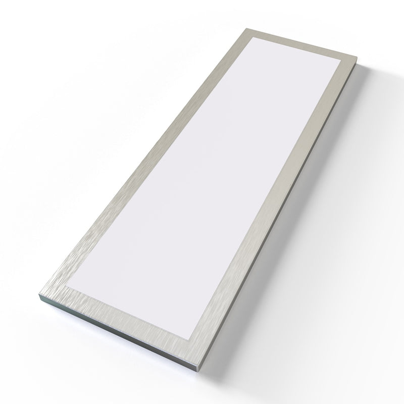 Magnetic frame under cabinet light with elegant silver finish and 300x100mm dimension.